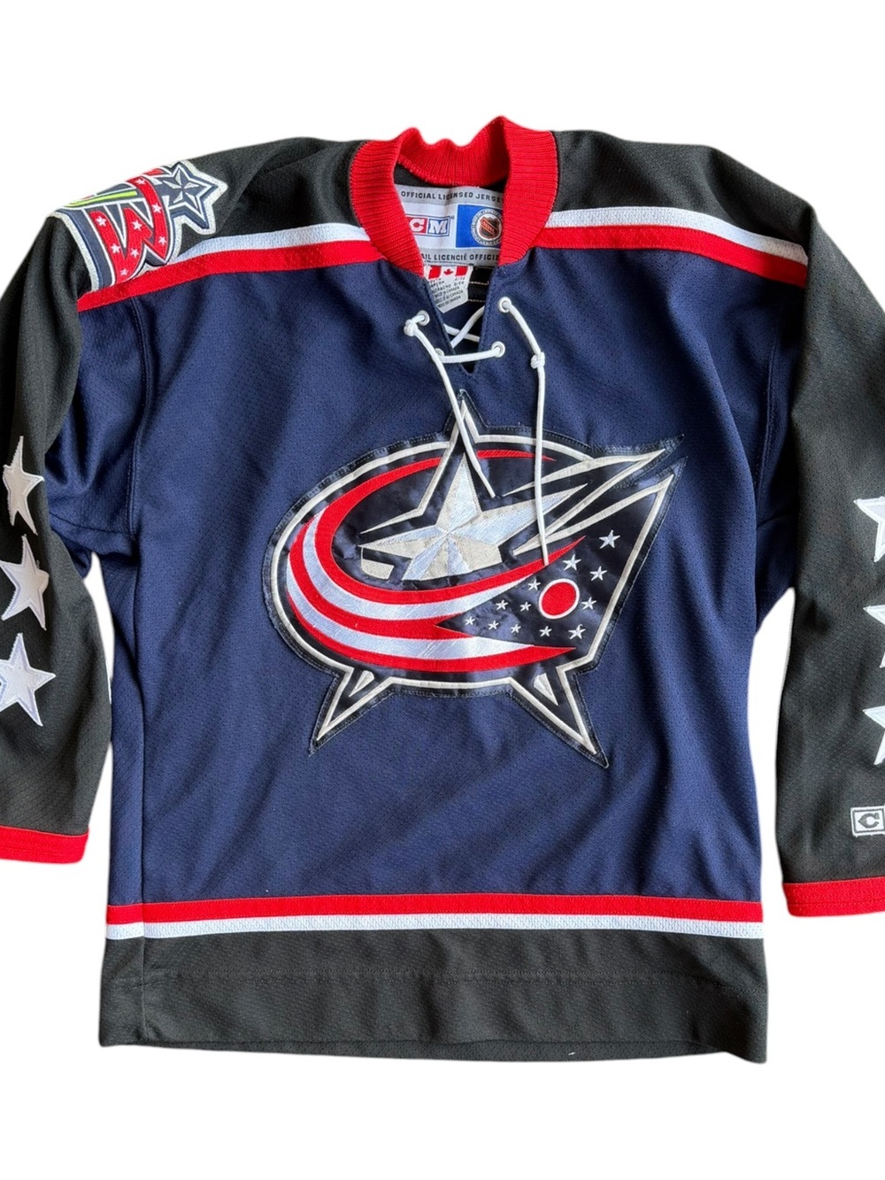 2003-07 Columbus Blue Jackets CCM Alternate Hockey Jersey Y2K Youth Size: L/XL
